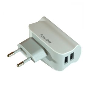 Блок питания сетевой 2 USB FaisON, HUT-90, Wave, 2400mA, пластик, цвет: белый-1