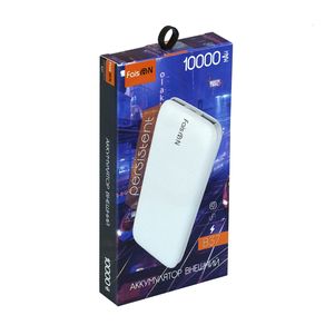 Аккумулятор внешний FaisON B37, Persistent, 10000mAh, пластик, 2 USB выхода, 1.0A, цвет: белый, в техпаке*-3