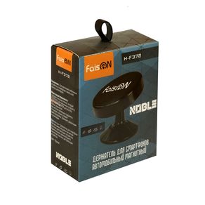 Держатель автомобильный FaisON, H-F372, Noble, для смартфона, пластик, торпедо, шарнир, магнит, цвет: чёрный-2