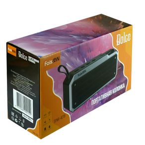 Колонка портативная FaisON, SPNR-4018b, Dolce, пластик, Bluetooth 5.0, FM, TF, TWS, USB, AUX, цвет: чёрный, в техпаке*-2