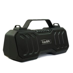 Колонка портативная FaisON, SPNR-4500, Shield, пластик, Bluetooth 5.0, FM, TF, SD, TWS, USB, AUX, цвет: чёрный, в техпаке*-1
