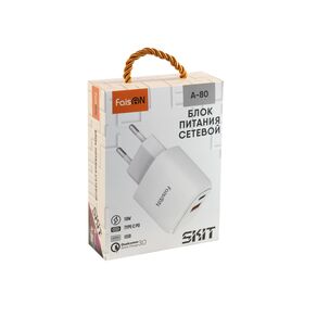 Блок питания сетевой 1 USB, Type-C FaisON, A-80, Skit, 2000mA, пластик, PD3.0, 20W, цвет: белый-2