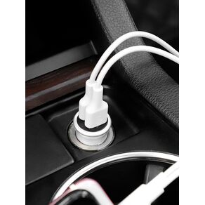 Блок питания автомобильный 2 USB FaisON А-37, Push, 2400mA, 12Вт, цвет: белый-2