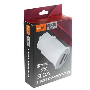 Блок питания автомобильный 2 USB FaisON A-20, EDGE, 2400mA, цвет: белый-2