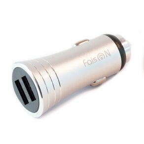 Блок питания автомобильный 2 USB FaisON A-35, Way, 2400mA, цвет: серебристый-1