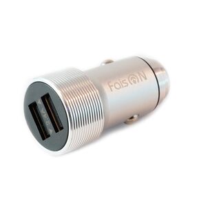 Блок питания автомобильный 2 USB FaisON A-36, Range, 2400mA, цвет: серебристый-1