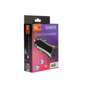Блок питания автомобильный 2 USB FaisON A-6, Shape, 3.1A, цвет: чёрный, мятая упаковка-2