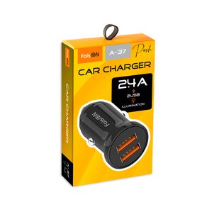 Блок питания автомобильный 2 USB FaisON А-37, Push, 2400mA, 12Вт, цвет: чёрный-3