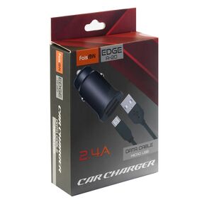 Блок питания автомобильный 2 USB FaisON A-20, EDGE, 2400mA, кабель микро USB 1.0м, цвет: чёрный-2