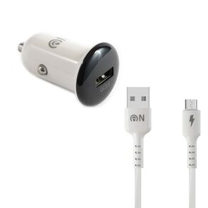Блок питания автомобильный 1 USB FaisON A-26, Lap, 3000mA, 18Вт, QC3.0, кабель микро USB, цвет: белый, чёрная вставка-1