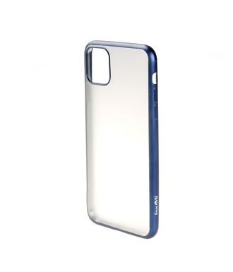 Чехол силиконовый FaisON для APPLE iPhone XI Pro Max, Stylish, тонкий, прозрачный, глянцевый, цвет: синий-1