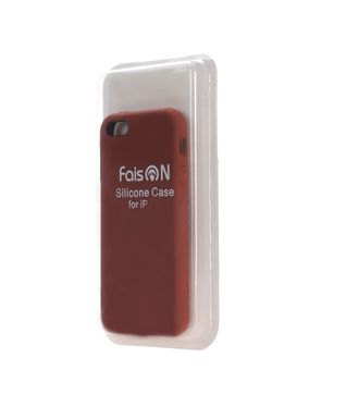 Чехол силиконовый FaisON для APPLE iPhone 7/8, №35, Silicon Case, тонкий, непрозрачный, матовый, цвет: коричневый, тёмный-1