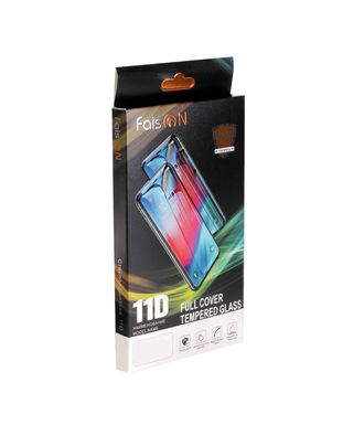 Стекло защитное FaisON для SAMSUNG Galaxy A20/A30/A30S/A50/M30, Full Screen, 0.33 мм, 11D, глянцевое, полный клей, цвет: чёрный-1