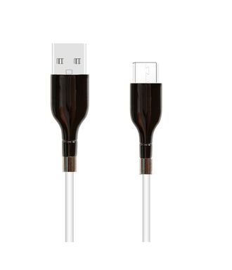 Кабель USB - micro USB FaisON U91 Together, 1.0м, круглый, 2.1A, силикон, керамика, магнитные соединения, глянцевый, цвет: белый, чёрный, в техпаке*-1