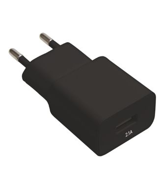Блок питания сетевой 1 USB FaisON, FS-Z-442, Classic, 2100mA, пластик, цвет: чёрный-1