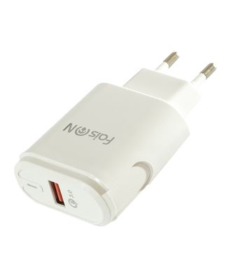Блок питания сетевой 1 USB FaisON, TF60, SWIFT, 18W, пластик, QC3.0, цвет: белый-1