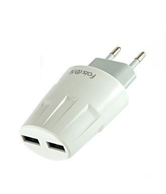 Блок питания сетевой 2 USB FaisON, HUT-70, Energy ball, 2100mA, пластик, кабель 8 pin, цвет: белый-1