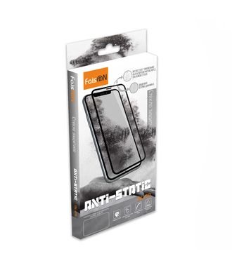 Стекло защитное FaisON для APPLE iPhone X/XS/XI Pro, GL-25, Anti-Static, 0.33 мм, защита от пыли при наклеивании, глянцевое, полный клей, цвет: чёрный-1
