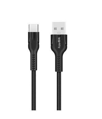 Кабель USB - Type-C FaisON U31 Benay, 1.0м, круглый, 2.4A, ткань, цвет: чёрный-1