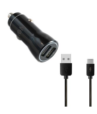 Блок питания автомобильный 2 USB FaisON A-27, Range, 2400mA, QC3.0, кабель Type-C, цвет: чёрный, мятая упаковка-1