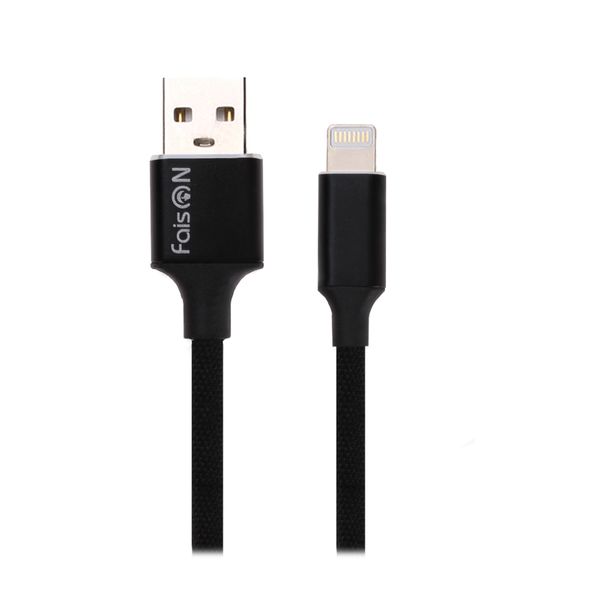 Кабель USB - Apple 8 pin FaisON FX21, 1.0м, круглый, 2.1A, силикон, цвет: чёрный-1