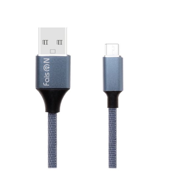 Кабель USB - микро USB FaisON FX21, 1.0м, круглый, 2.1A, силикон, цвет: синий-1