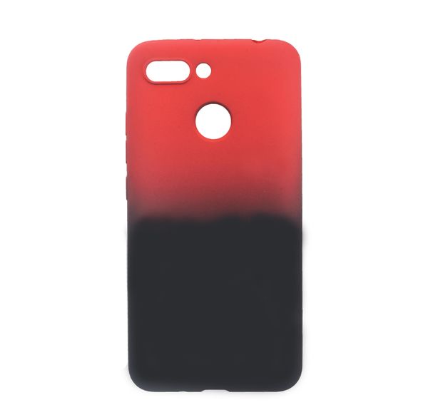 Чехол силиконовый FaisON для XIAOMI Redmi 6/6А, №7, Gradient, тонкий, непрозрачный, матовый, цвет: чёрный, красный-1