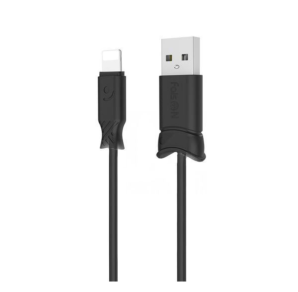 Кабель USB - Apple 8 pin FaisON HX24 Alien, 1.0м, круглый, 2.1A, силикон, цвет: чёрный-1