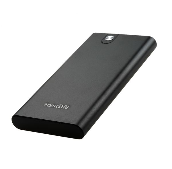 Аккумулятор внешний FaisON FS-PB-904, Classic, 10000mAh, металл, 2 USB выхода, индикатор, 2.1A, цвет: чёрный-2