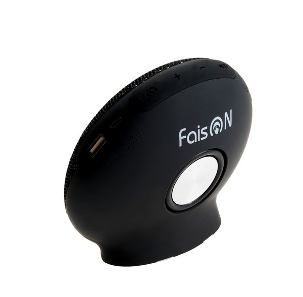 Колонка портативная FaisON, FC210, SPLASH, пластик, Bluetooth, FM, TF, SD, USB, AUX, MP3, с подставкой, цвет: чёрный, в техпаке*-2