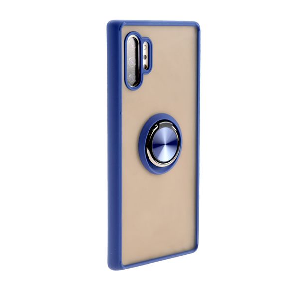 Накладка задняя FaisON для SAMSUNG Galaxy Note 10 Pro, Ring Series 2, пластик, силикон, матовая, держатель под палец, магнит, цвет: синий-1