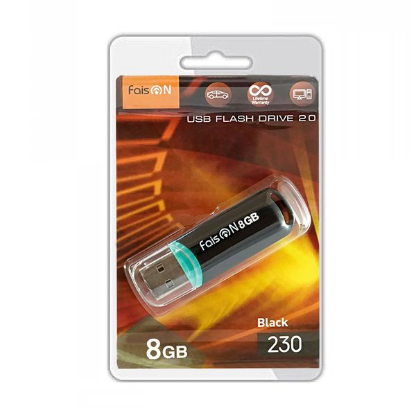 Флеш-накопитель 8Gb FaisON 230, USB 2.0, пластик, чёрный-1