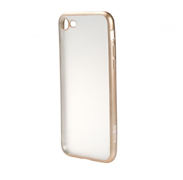 Чехол силиконовый FaisON для APPLE iPhone 7/8, Stylish, тонкий, прозрачный, глянцевый, цвет: золотой-1