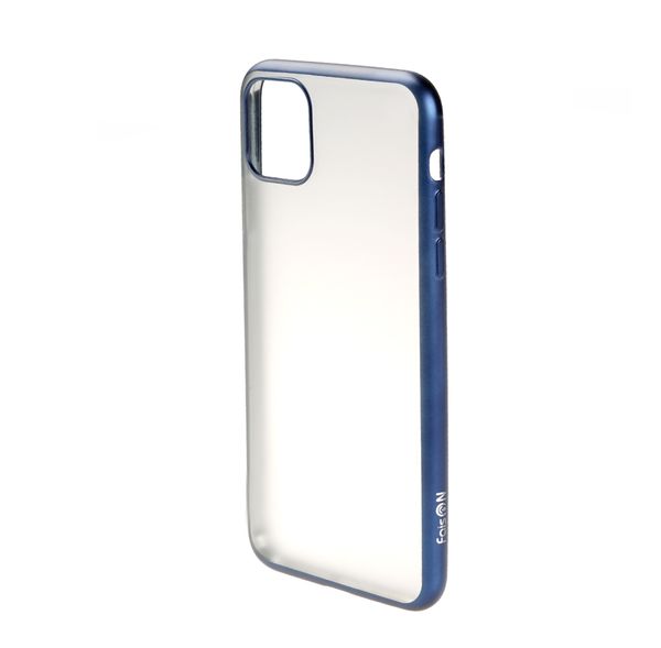 Чехол силиконовый FaisON для APPLE iPhone XI, Stylish, тонкий, прозрачный, глянцевый, цвет: синий-1