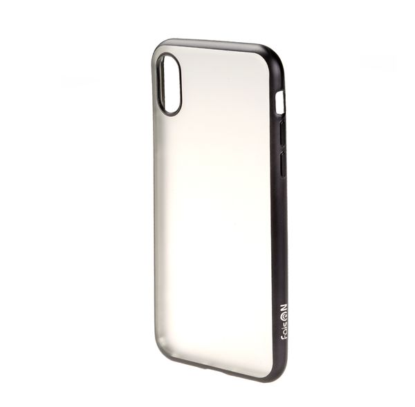 Чехол силиконовый FaisON для APPLE iPhone XS MAX, Stylish, тонкий, прозрачный, глянцевый, цвет: чёрный-1
