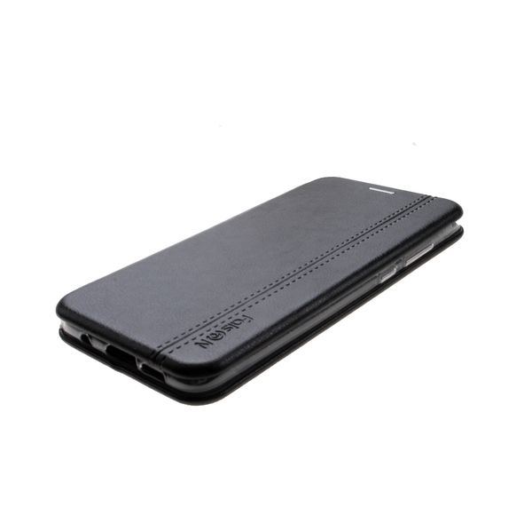 Чехол-книжка FaisON для SAMSUNG Galaxy A71, PREMIUM Line, экокожа, с силиконовым креплением, на магните, цвет: чёрный-2