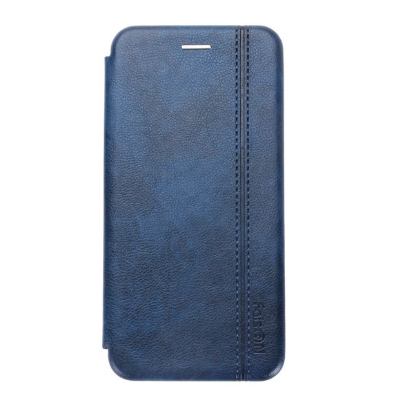Чехол-книжка FaisON для SAMSUNG Galaxy Note 10, PREMIUM Line, экокожа, с силиконовым креплением, на магните, цвет: синий-1