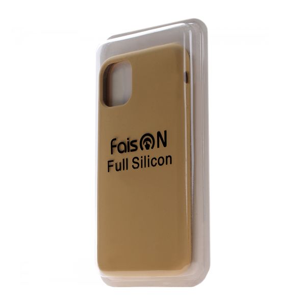 Чехол силиконовый FaisON для APPLE iPhone 11, №29, Silicon Case Full, тонкий, непрозрачный, матовый, цвет: золотой-1