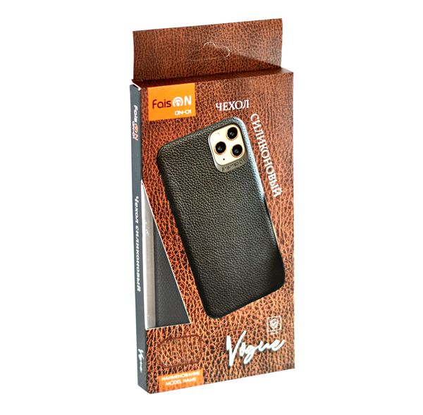 Чехол силиконовый FaisON для XIAOMI Redmi Note 9S/ 9 Pro/ 9 Pro Max, ON-01, Vogue, тонкий, непрозрачный, под кожу, цвет: чёрный-3