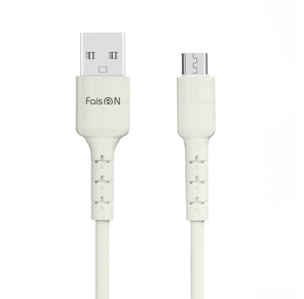 Кабель USB - микро USB FaisON HX30 Star, 1.0м, круглый, 2.0A, силикон, цвет: белый-1