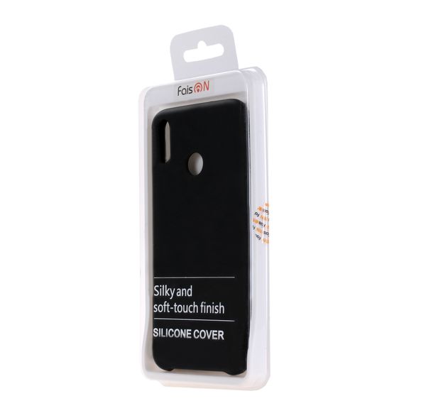 Чехол силиконовый FaisON для HUAWEI P Smart Z, №18, Silicon Case, тонкий, непрозрачный, матовый, цвет: чёрный-3