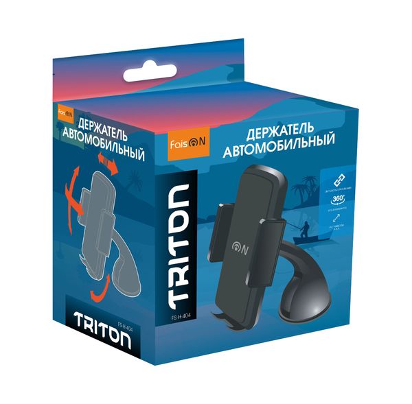 Держатель автомобильный FaisON, FS-H-404, для смартфона, пластик, торпедо, 4" - 6.5", цвет: черный-2