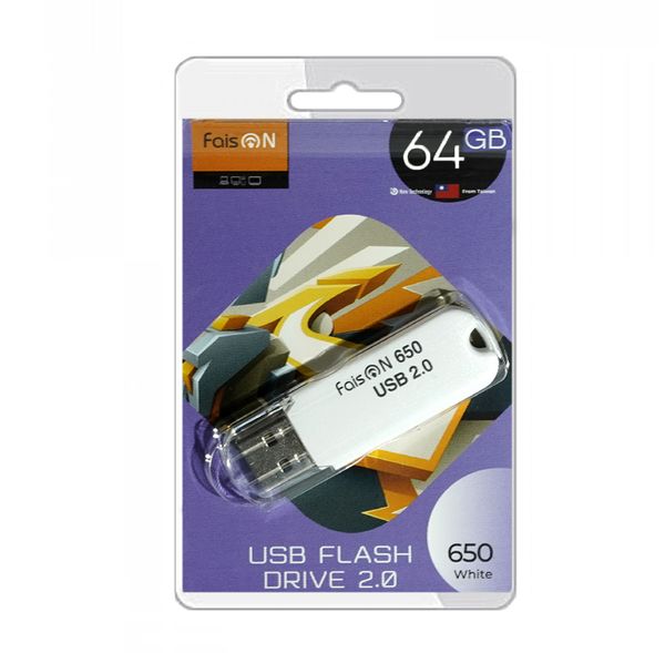 Флеш-накопитель 64Gb FaisON 650, USB 2.0, пластик, белый-1