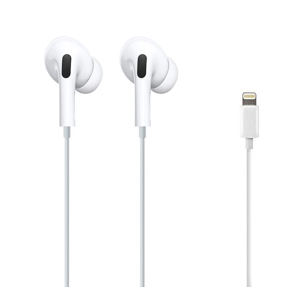 Наушники внутриканальные FaisON HP-4, Bordo, микрофон, кнопка ответа, bluetooth, кабель 8 pin, цвет: белый-1