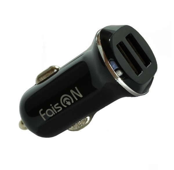 Блок питания автомобильный 2 USB FaisON, Z1, 2100mA, пластик, цвет: чёрный-1