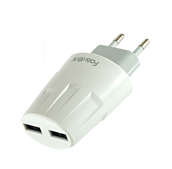 Блок питания сетевой 2 USB FaisON, HUT-70, Energy ball, 2100mA, пластик, кабель Type-C, цвет: белый-1