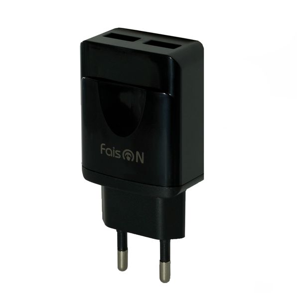 Блок питания сетевой 2 USB FaisON, HUT-85, FORM, 2100mA, пластик, цвет: чёрный-1