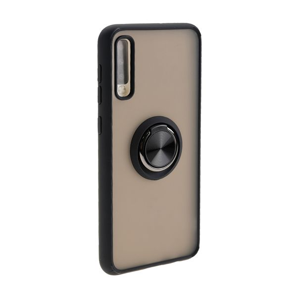 Накладка задняя FaisON для XIAOMI Mi10 Pro , Ring Series 2, пластик, силикон, матовая, держатель под палец, магнит, цвет: чёрный-1