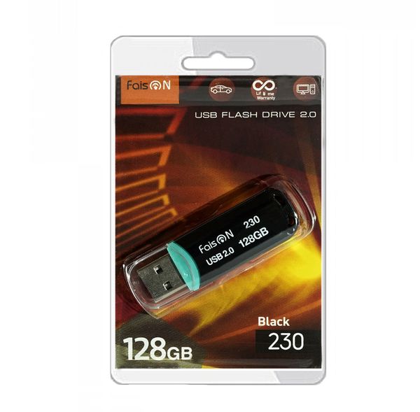 Флеш-накопитель 128Gb FaisON 230, USB 2.0, пластик, чёрный-1