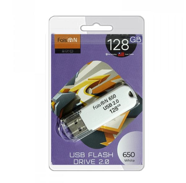 Флеш-накопитель 128Gb FaisON 650, USB 2.0, пластик, белый-1